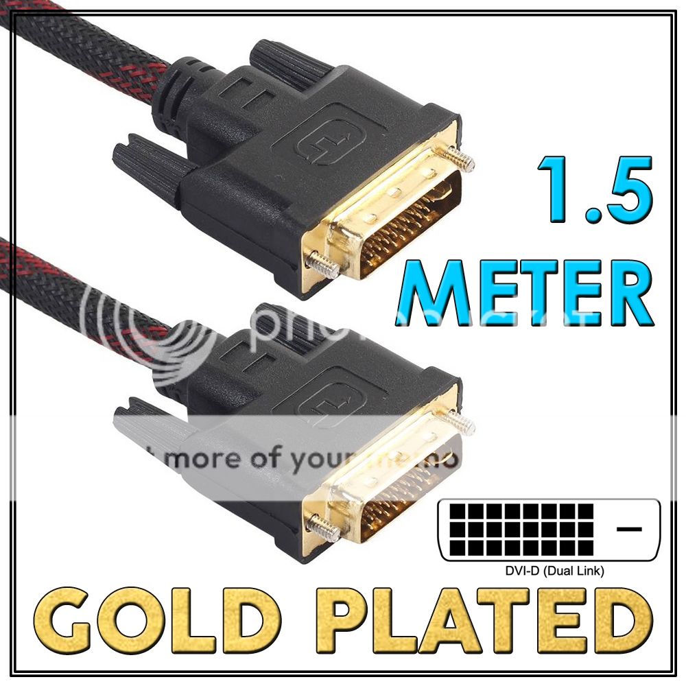 1.5m DVI to DVI Cable Male DVID for LCD Monitor Computer PC Projector